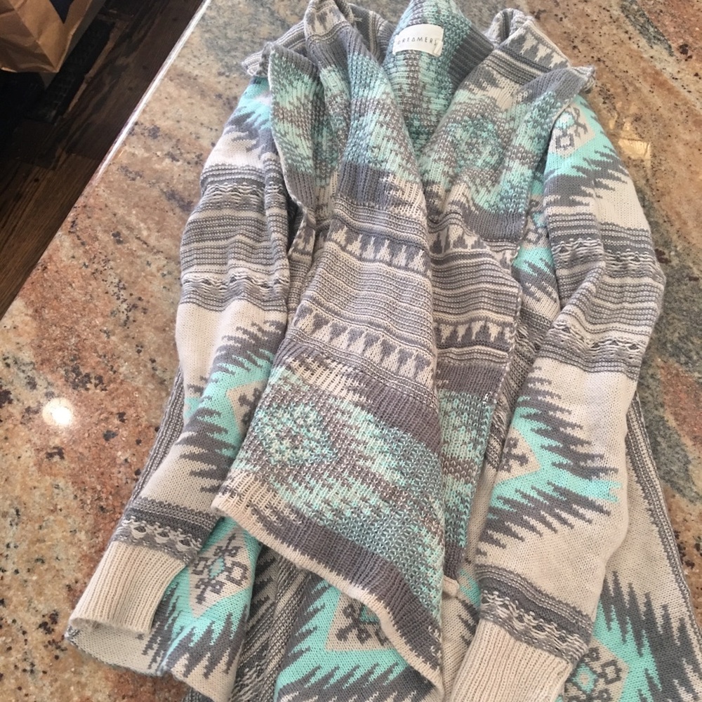 Grey and light blue sweater!
